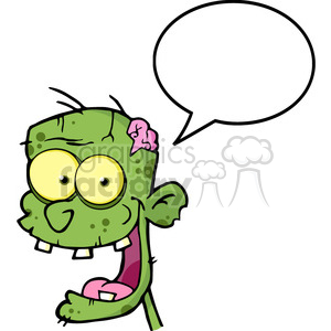 Comical Cartoon Zombie with Speech Bubble