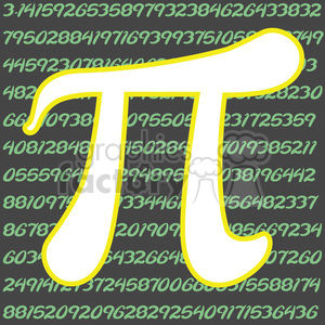   white pi symbol outlined in yellow 