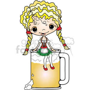 Oktoberfest Girl 2 on Beer Mug