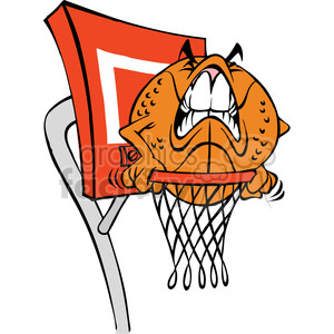 Cartoon basketball character ball