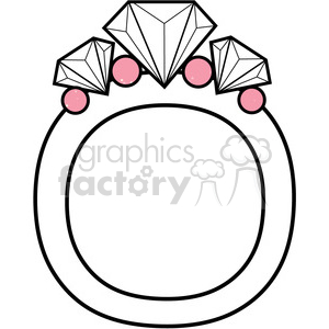 Diamond Ring Illustration with Pink Accents