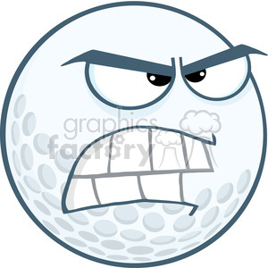 5707 Royalty Free Clip Art Angry Golf Ball Cartoon Mascot Character