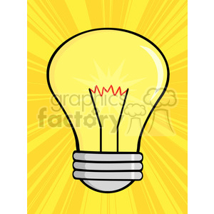 6003 Royalty Free Clip Art Shining Light Bulb