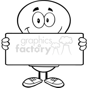 6022 Royalty Free Clip Art Light Bulb Cartoon Mascot Character Holding A Banner