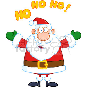 6658 Royalty Free Clip Art Happy Santa Claus With Open Arms For Hugging