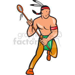   lacrosse indian player running 