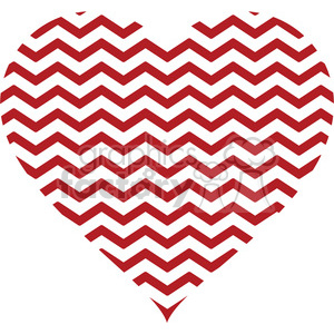 A red heart shaped clipart with a chevron design pattern.