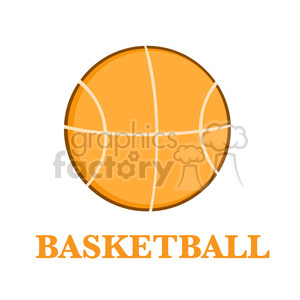   Royalty Free RF Clipart Illustration Abstract Basketball Over A White Background With Text Flat Design 