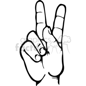   This clipart image depicts a hand performing a sign from American Sign Language (ASL). The hand is making the sign for the letter 