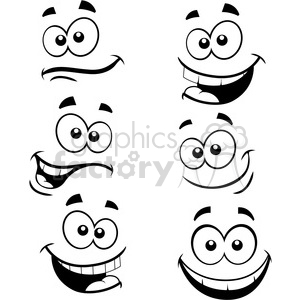 cartoon faces in vector