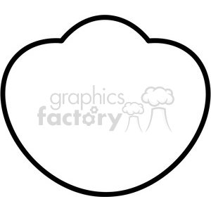 A simple black outline of a cloud shape in a clipart style.