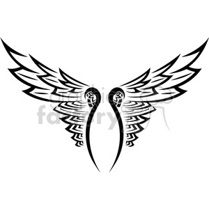 vinyl ready vector wing tattoo design 018