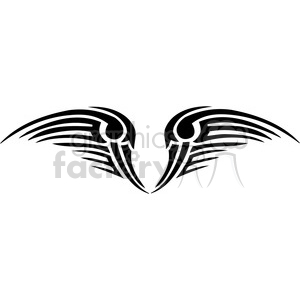 A stylized black wing tattoo design.