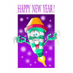 Funny Fireworks Character for New Year Celebration