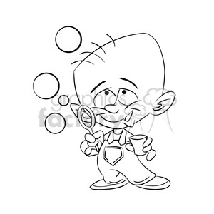 Download Baby Boy Blowing Bubbles Black White Clipart 393382 Graphics Factory