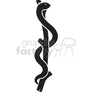 The clipart image shows a stylized representation of the Rod of Asclepius, a symbol associated with medicine and healthcare. It features a single snake entwined around a rod.