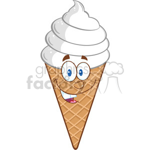   Royalty Free RF Clipart Illustration Ice Cream Cartoon Mascot Character 