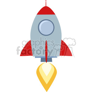8325 Royalty Free RF Clipart Illustration Rocket Ship Start Up Concept Flat Style Vector Illustration