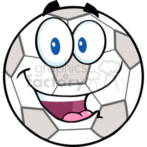 Royalty Free RF Clipart Illustration Happy Soccer Ball Cartoon Character