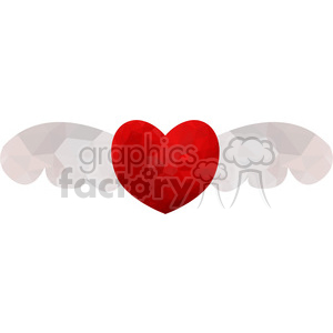 Heart wings geometry geometric polygon vector graphics RF clip art images