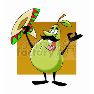 paul the cartoon pear character singing mexican music