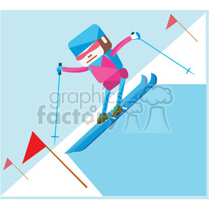   olympic alpine skiing sports character illustration 