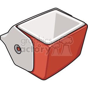 red opened cooler