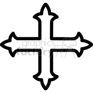 orthodox cross outline vector icon