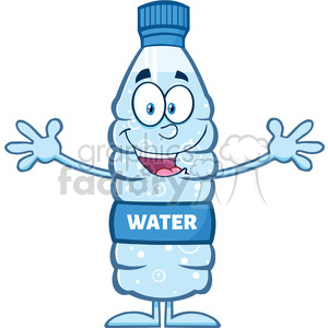 royalty free rf clipart illustration smiling water plastic bottle cartoon mascot character wanting a hug vector illustration isolated on white