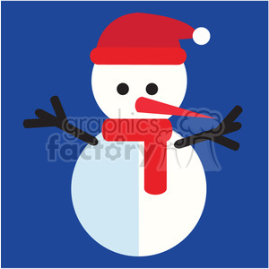 Flat Design Christmas Snowman