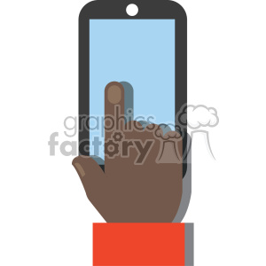 african american hand holding device no background flat design vector art