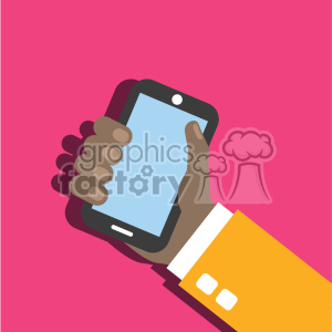 african american hand holding phone flat design vector art