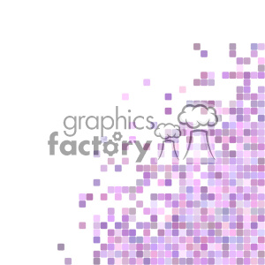 A clipart image featuring an abstract design of purple and pink squares forming a semi-pixelated pattern on a white background.