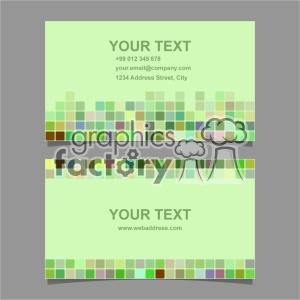 Green Mosaic Business Card Template