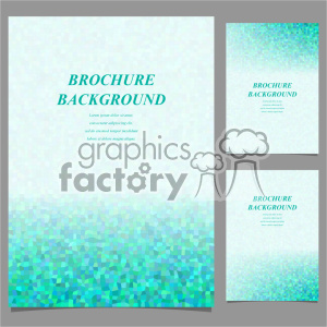 Green and Blue Mosaic Pattern Brochure Background Set