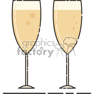 Clipart image of two champagne glasses, perfect for celebrating New Year's and festive occasions.