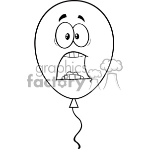 The clipart image depicts a cartoon mascot character in the shape of a balloon with a scared face. 