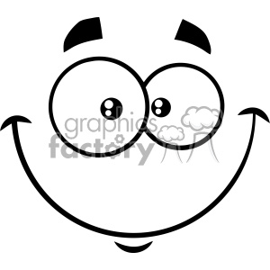 A humorous and comical face illustration with wide, googly eyes, raised eyebrows, and a smiling expression.