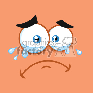 A comical cartoon face showing a sad expression with teardrops.