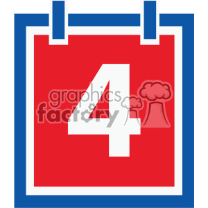   4th of july calendar day vector icon 