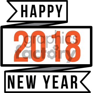 2018 happy new year ribbon