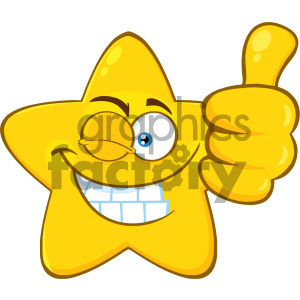 Royalty Free RF Clipart Illustration Smiling Yellow Star Cartoon Emoji ...