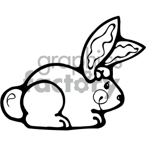 cartoon clipart bunny 004 bw