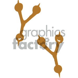 The image is a simple illustration of animal footprints, specifically what appears to be a pair of chicken feet. The clipart features the characteristic three-toed footprint of a chicken, with each toe ending in a pointed tip, indicating the presence of claws.