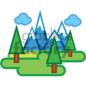 snow covered mountains nature icon