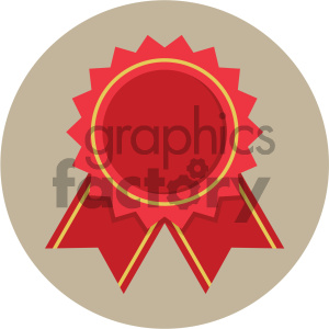 award ribbon circle background vector flat icon