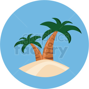 tropical island icon with circle background