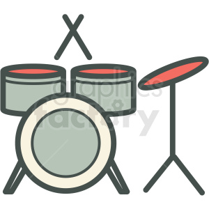 drum set vector icon image
