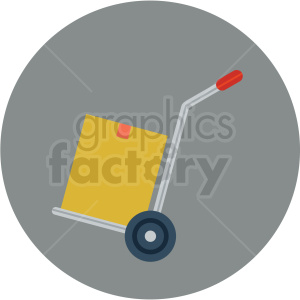 hand moving dolly vector flat icon clipart with circle background