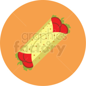 burrito vector flat icon clipart with circle background